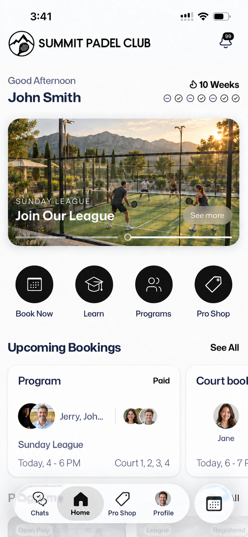 White-labeled Pavilion mobile club app